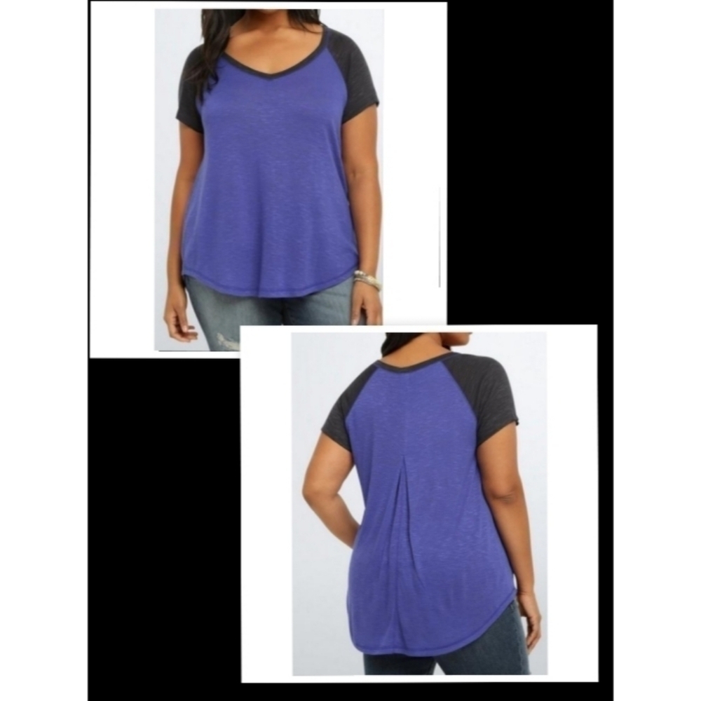 💕5 For $20 Torrid Raglan Swing Tee Size M-10 Clematis Blue